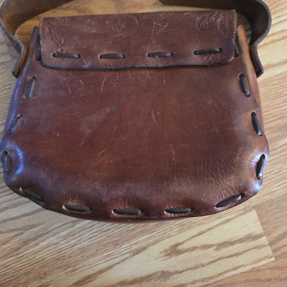 Vintage Tooled Leather Purse Handbag - Picture 5 of 8